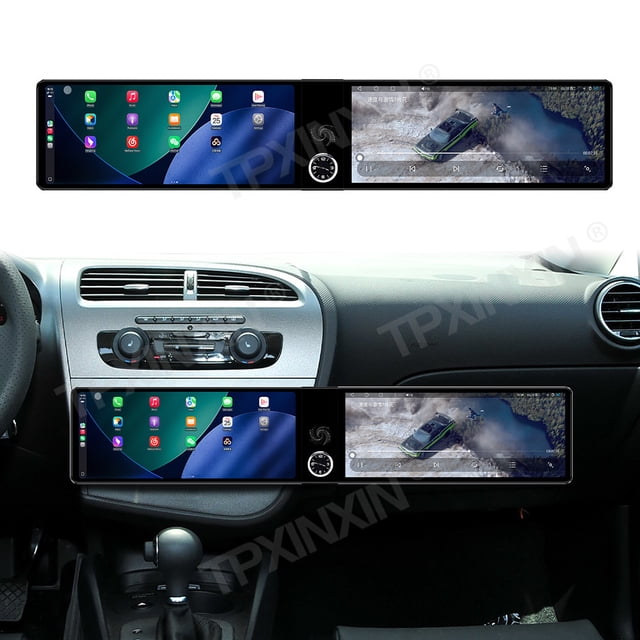 TPXINXIN Double Radio de Voiture à Écran de 12,3 Pouces pour Siège Leon 2005-2012 Android GPS Navigation Lecteur Vidéo Multimédia Récepteur Stéréo Unité Principale