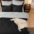 thumbnail image 2 of Bedelite California King Size Juego De Edredón De 7 Piezas De Cama En Una Bolsa – Juego De Cama Reversible De Microfibra Suave Cal King Black Con Edredones, Sábanas, Fundas De Almohada Y Fundas De Alm, 2 of 5
