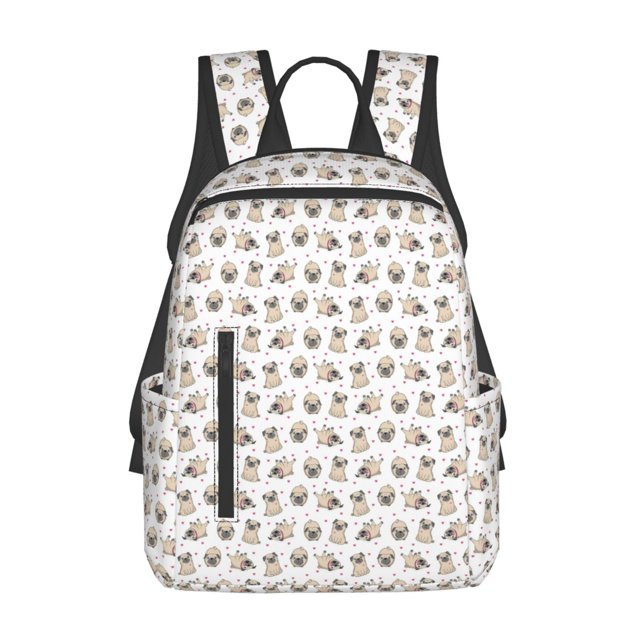 Disketp Pugs Mochila Ligera e Impermeable, Mochila de Día Resistente para Viajes, Senderismo y Uso Diario para Hombre y Mujer