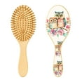 thumbnail image 2 of JSTEL Cute Owl Flowers Hair Brush for Women Men Natural Wood Detangler Brushes for All Hair Types Hairbrush for Wet & Dry, 2 of 7