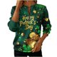 thumbnail image 3 of TaTaai Women's St. Patrick's Day Print Long Sleeve Sweatshirt Fashion Loose Round Neck Casual Top Soft Comfortable for Daily Home Office Streetwear Spring Fall Winter Gift, 3 of 5