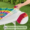 thumbnail image 5 of Rainbow Tie Dye Mandala Pattern Round Fitted Tablecloth with Elastic Edge,Dining Table Cover Waterproof,Outdoor Round Tablecloth for Camping,Dining,Indoor and Outdoor, 5 of 7