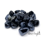 ELEMENT FIREGLASS Element Fire Glass Black Zircon Diamond Fire Glass 10 Lbs, Diamond shaped Fire Glass for Indoor and Outdoor Use