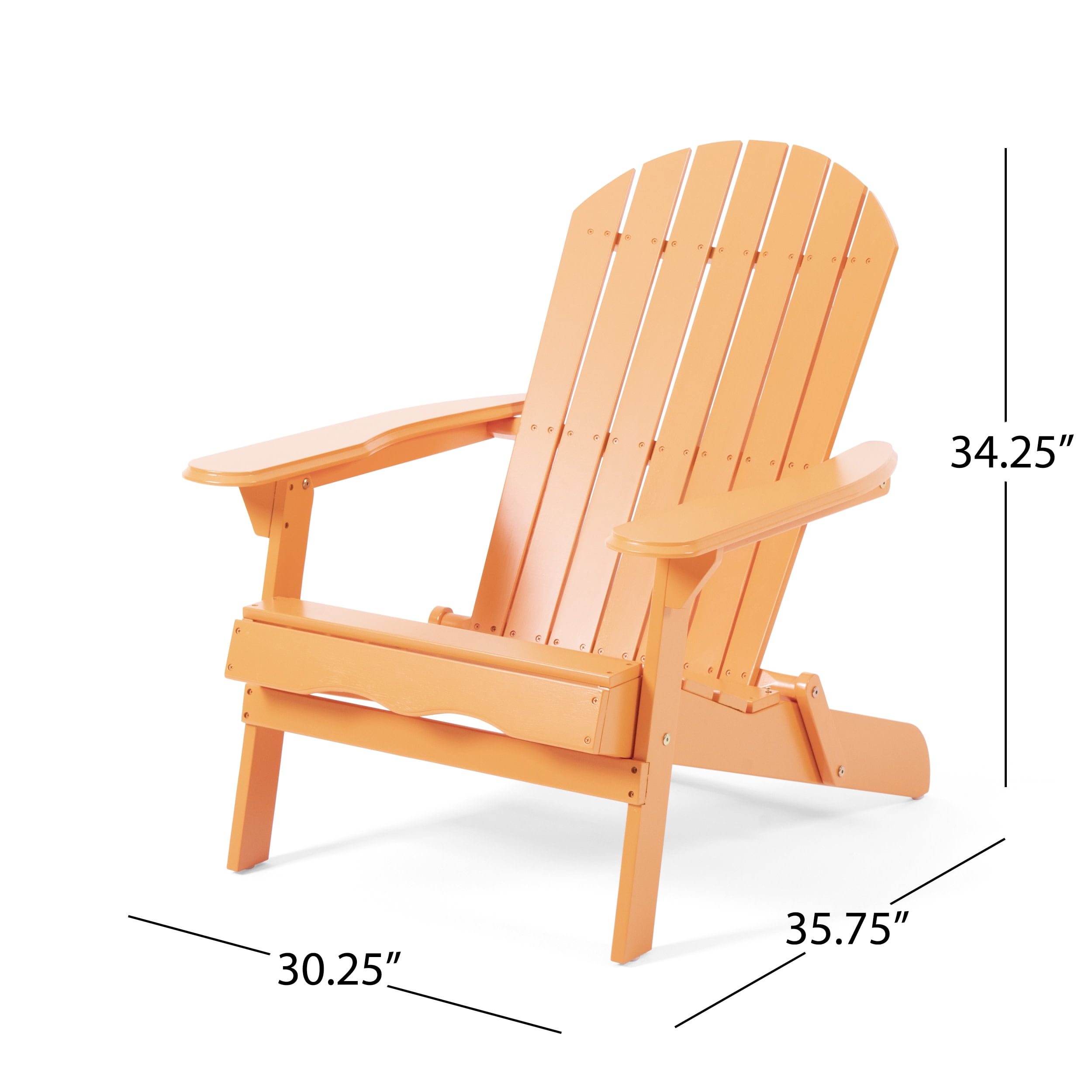 Carla Acacia Wood Outdoor Adirondack Chair, Tangerine