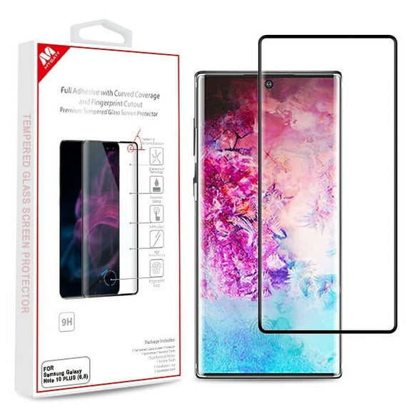 Samsung Galaxy Note 10 (6.3") Screen Protector 3D Full Adhesive with Curved Coverage Shield and Fingerprint Cutout Premium Tempered Glass Screen Protector 9H Guard for Samsung Galaxy Note 10
