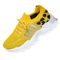 thumbnail image 2 of AUDeals Women Leopard Print Sneakers, Breathable Mesh Running Shoes, Casual Lace Up Walking Shoes for Active Use (Yellow, 7), 2 of 6