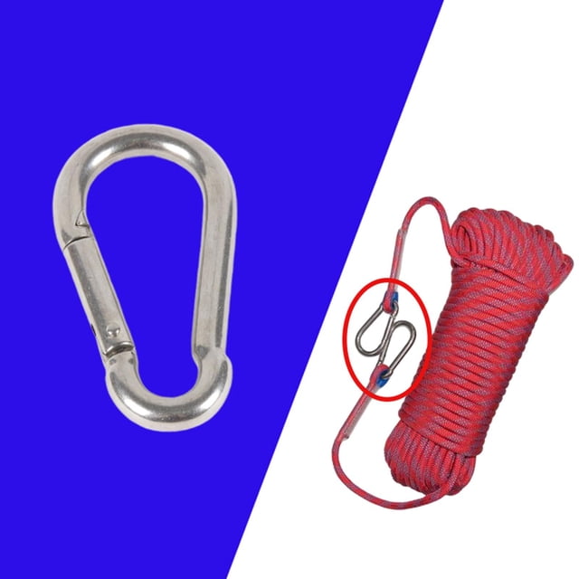 Mosquetón de resorte Mosquetón de acero inoxidable Clips de acero Llavero Heavy Duty mm de espesor Cola Clip de mosquetón