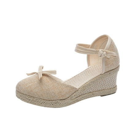 

Women Sandals clearance for Juebong Womens Espadrilles Sandals Closed Toe Platform Ankle Strap Casual Summer Wedges