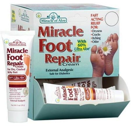 Miracle Of Aloe 40129 Foot Repair, Aloe Foot Cream, Heel Repair, Cracked Feet, Miracle Foot