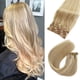 thumbnail image 1 of Extensiones de cabello humano con clip Extensiones de cabello Remy rubias destacadas Extensiones de cabello natural de 18 pulgadas Extensiones de cabello rubio beige rubio blanqueado mezclado Clip ins, 1 of 5