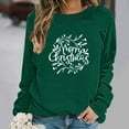 thumbnail image 4 of Ugly Christmas Sweatshirt for Women Long Sleeve Xmas Graphic Shirts Loose Holiday Gift Pullover Tops, M Green, 4 of 6
