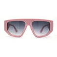thumbnail image 1 of Womens Minimal Flat Top Thick Plastic Racer Sunglasses Pink Smoke, 1 of 4