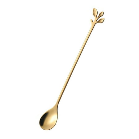 

wrea 6pcs/set Creative Stainless Spoon Branch Leaves Spoon