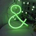 thumbnail image 2 of Letter Neon Lights, LED Neon Night Light Neon Lights Wall Decorative Night Light for Kids Bedroom Battery USB Operated Green, 2 of 7
