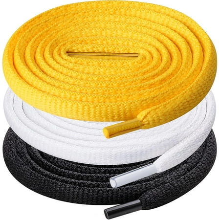 3 Pair Oval Shoe Laces  Half Round 1/4  Shoelaces for Athletic Running Sneakers Shoes Boot Strings