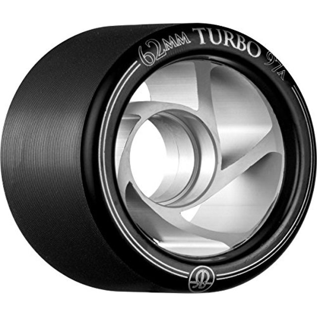 RollerBones Ensemble de 8 Roues de Patin à Roues Alignées Turbo Speed/Derby en Aluminium Transparent