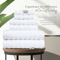 thumbnail image 5 of Everyday Home by Trident Quick Dry 6 Pc Bath Towel Set, 100% Cotton , lightweight,Soft, Absorbent, Bathroom Towels, 2 Bath 27"x54", 2 Hand 16"x28", 2 Washcloths 13"x13", White, 5 of 7