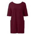 thumbnail image 6 of HXWCHs Long Sleeve Jumpsuits for Women, Stylish Women's Casual Romper with Short Sleeves Round Neck and Convenient Pockets for Everyday Comfort XL Brick Red, 6 of 7