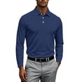 thumbnail image 5 of Trgacdwlo S-4XL Men's Long Sleeve Polo Shirts Quick Dry Collared Men's Henley Shirts Lightweight Work Outdoor Athletic Men Golf Shirt XXL, 5 of 7