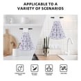 thumbnail image 4 of Wukai Stripes and Sprigs of Lavender Print Kitchen Towels Quick Dry Washcloths, Coral Velvet Dishtowels Multipurpose Reusable Cloths, Soft Tea Absorbent Cleaning Cloths, 4 of 7