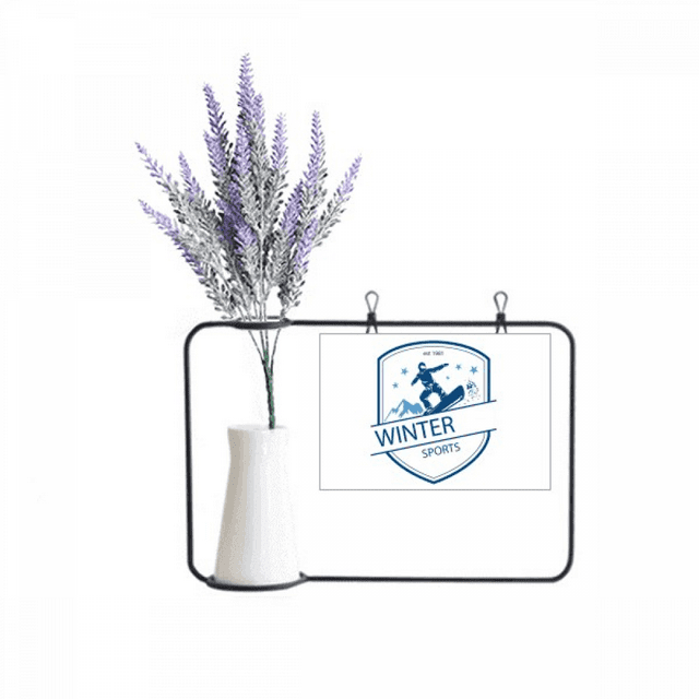 Winter Sport Snow Mountain Illustration Artificial Lavender Flower Vase Bottle Card