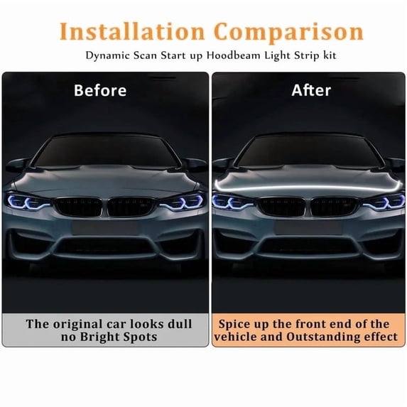 Universal Car Hood Running Light Strip,Car Hood Light Strip Waterproof Led Hood Light Belt Led Auto Decorative Atmosphere Lamp