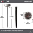 thumbnail image 3 of Taylor Pro Series Analog Instant Read Thermometer – 5" Stem, NSF Stainless Steel Dial Gauge with Pocket Clip, 120°F to 220°F Temperature Range for Meat, Grill & Baking Use (Black), 3 of 9