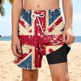 thumbnail image 2 of Odeerbi Boys Independence Day Swim Pantalones Patriotic Beach 2-In-1 Compression Liner Board Shorts Con Bolsillos, 2 of 9