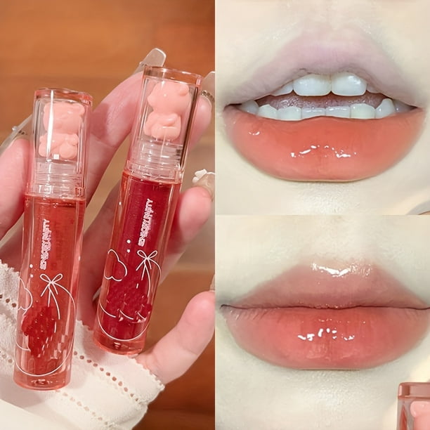 6 Color Lip Glaze, Cute Little Bear, Mirror Gloss, Jelly Lips With