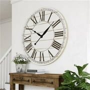 Aspire Home Accents 7005 Renata Oversize Shiplap Wall Clock, White