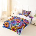thumbnail image 5 of Homewish Dreamy Bohemian Flowers Twin Sheets,Vintage Boho Print Bedding,Multicolor,3 Pieces,1 Fitted Sheet and 1 Pillowcase, 5 of 6