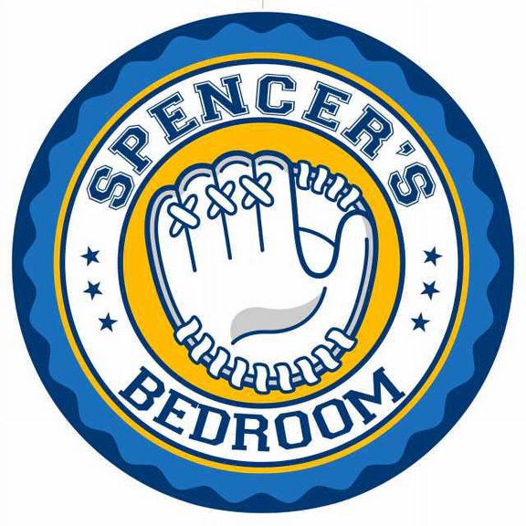 SPENCER'S Baseball Glove Bedroom 12" Round Metal Sign Boys Room 200120029183