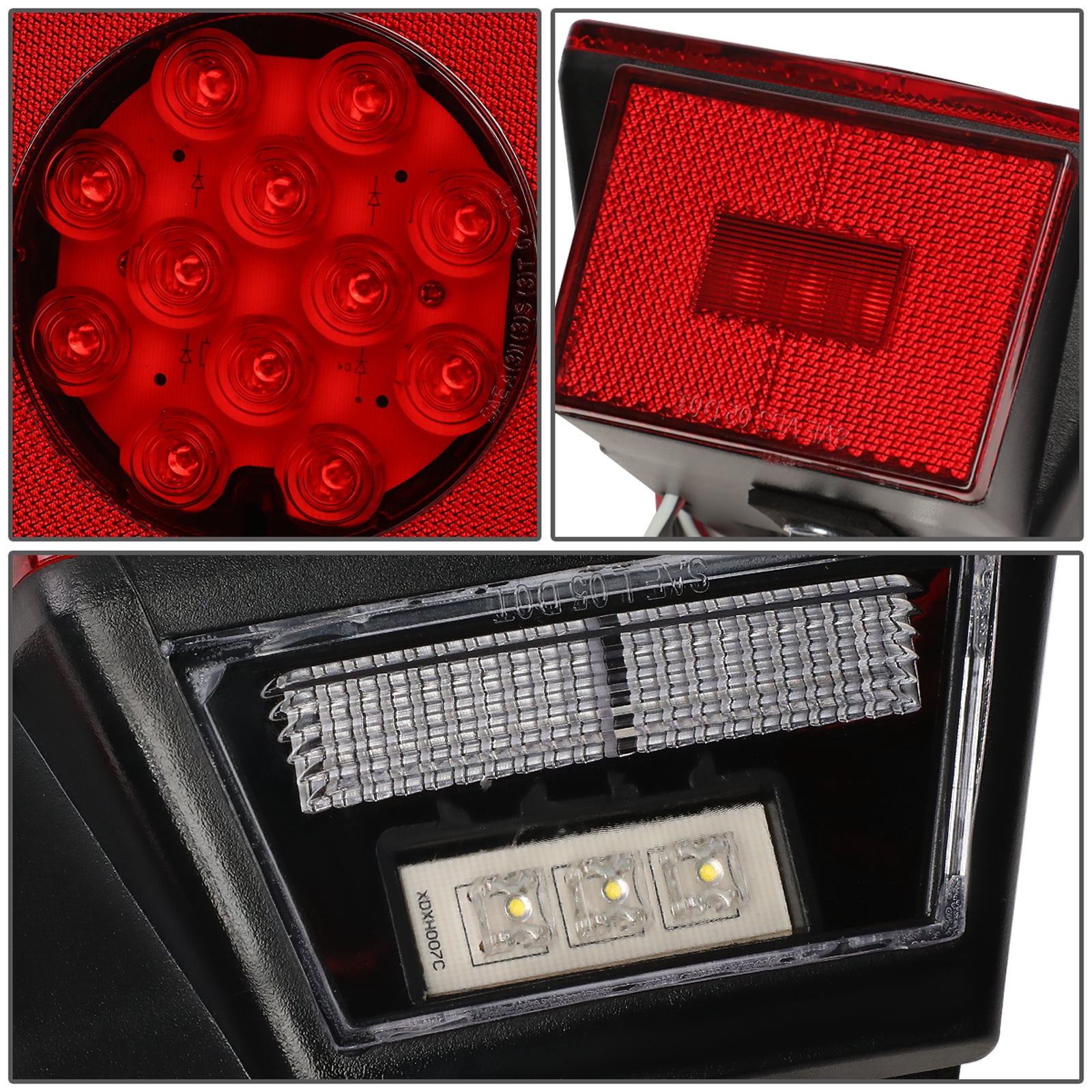 DNA Motoring ZTL-H-0016 For 12V Capable Vehicle IP68 Rated Protection Left+Right Acrylic Lenses Multi-Fuctions LED Tail Lights