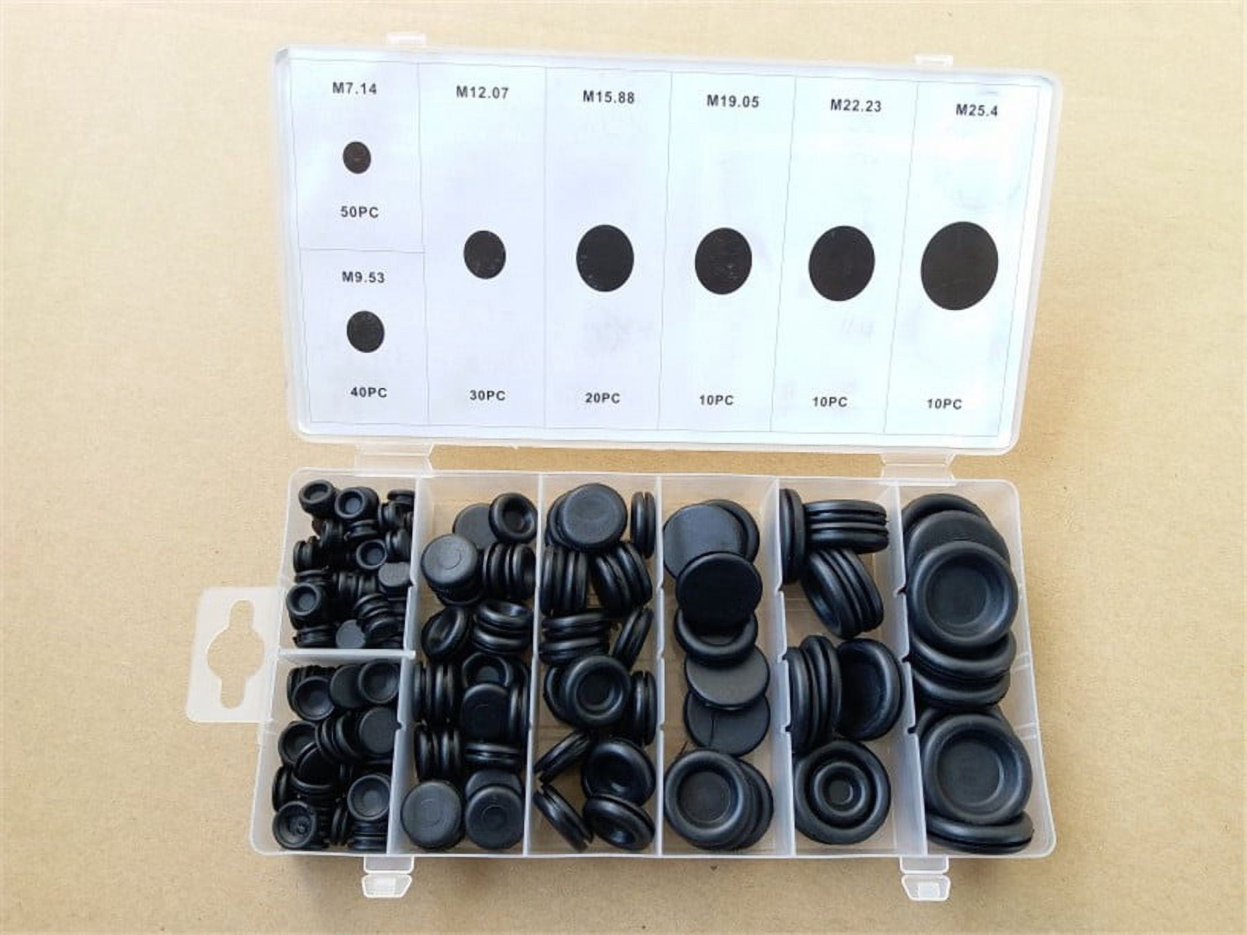 Furulu 170Pcs 7Sizes Rubber Grommet Firewall Hole Plug Set Electrical Wire Gasket Assortment Kit
