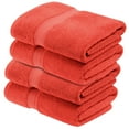 thumbnail image 2 of Superior 800 GSM Egyptian Cotton Heavyweight Bath Towel Set of 4, Coral, 2 of 10