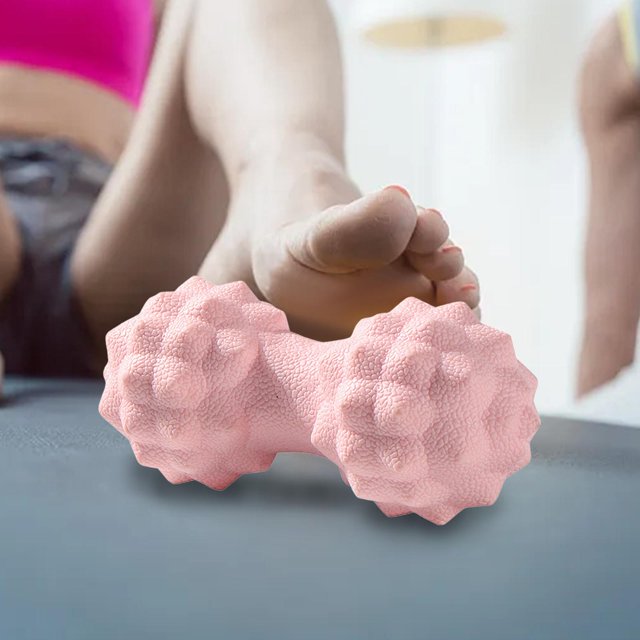 Pelota de de maní, pelota de con púas, pelota de fascia lavable, pelota de para pies, cintura, hombros, caderas, ejercicio Rosa