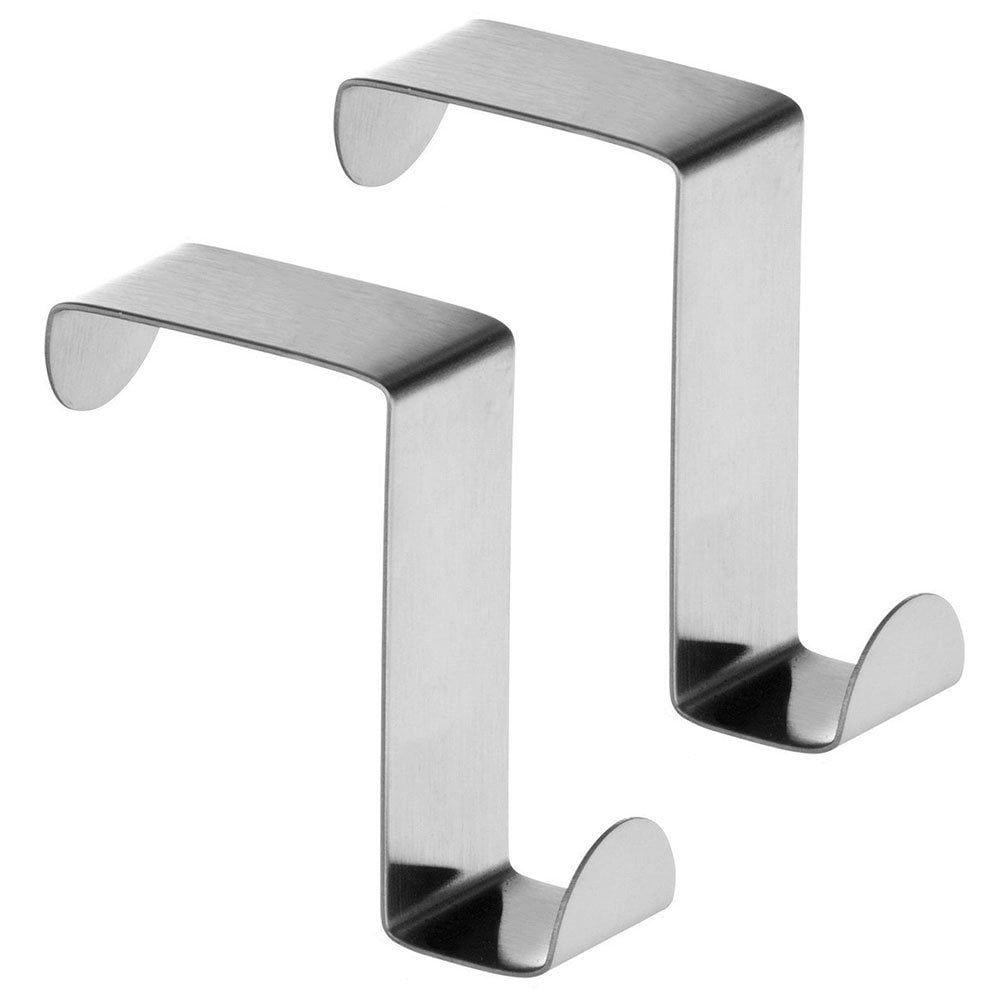 Dianoo High Quality Stainless Steel Z Type Reversible Over the Door Hook Removable Cubicle Coat Hook Colthes Hook 4PCS 