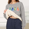 thumbnail image 5 of Danhjin Christmas Sweatshirts for Women Fleece Lined Festive Print Oversized Pullover Tops Long Sleeve Loose Crew Neck Fall Winter Fashion Casual Warm Shirts, 5 of 7