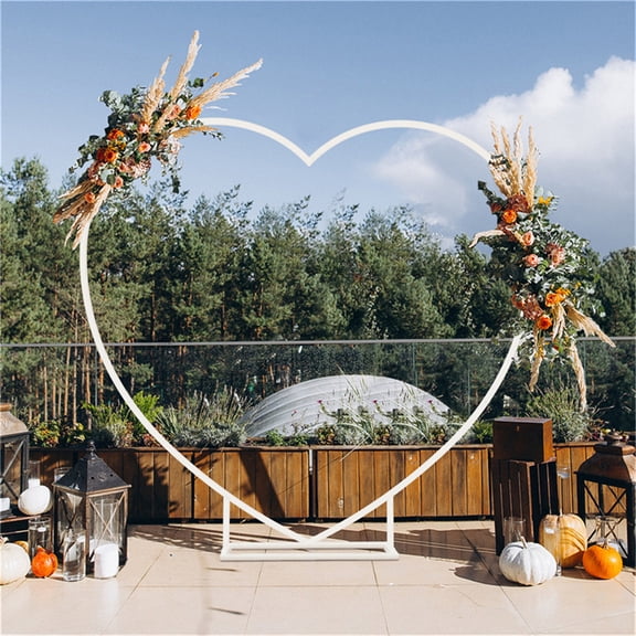 LUVODI 7.22FT Heart Shape Wedding Metal Arch Backdrop Iron Flower Balloon Arbors Stand for Wedding Birthday Party