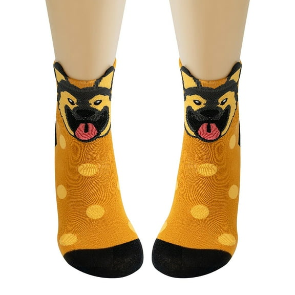 CYSFASHION Womens Socks Crew Breathble Comfortable Thermal Toe Seamed Ankle Funny Girls Socks Orange