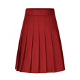 thumbnail image 4 of Womens Stretchy Pleated Midi Skirt Comfort High Waist Cheerleader School Uniform Skirt for Teen Girls, 4 of 6