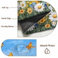 thumbnail image 6 of Spring Sunflower Daisy Round Area Rug 3.3 FT, Non Slip Small Entryway Kitchen Mat, Yellow Butterfly Retro Oil Painting Washable Soft Circular Rug Non-Shedding Door Mat for Bathroom Playroom Kids Room, 6 of 9