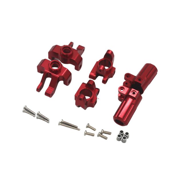 Portacubos de dirección de metal Portacubos trasero para camión todoterreno con orugas MN128 MN86S G500 de escala 1/12, color rojo