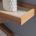 thumbnail image 5 of Pemberly Row Transitional Wood X Base Console Table With Glass Top in Natural, 5 of 12