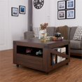 thumbnail image 2 of Bowery Hill Square Wood Storage Coffee Table in Vintage Walnut, 2 of 4
