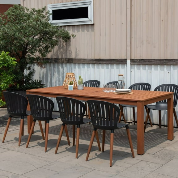 Amazonia Paraty 9-Piece 100% FSC Solid Wood Rectangular Patio Dining Set