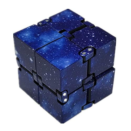 EVERMARKET Infinity Fidget Cube for Kids and Adults Stress and Anxiety Relief Cool Hand Mini Kill Time Toys Infinite Cube for Add Blue Galaxy Space ADHD