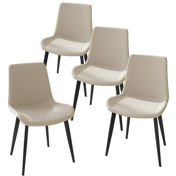 JERFIT 4-Pack Cream Dining Chairs Set, Upholstered Waterproof Fabric Seat with Sturdy Metal Legs for Kitchen, Dining Room, Modern Comfort