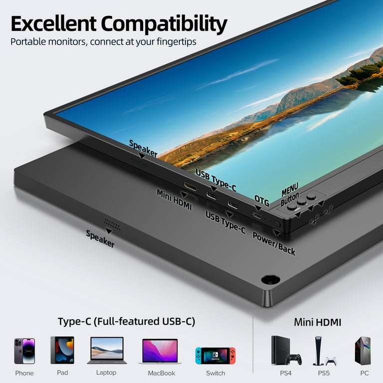 Portable Monitor 1920 1080p FHD Portable Gaming