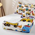 thumbnail image 4 of Castle Fairy Graffiti Cartoon Engineering Truck Twin Quilt Set,Umbrella Raindrop Twin Coverlet Set for Bedroom,Yellow Red, 4 of 7